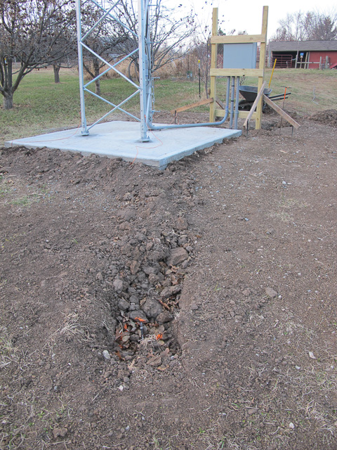 Image showing a typical installation from a tower leg to a ground rod.